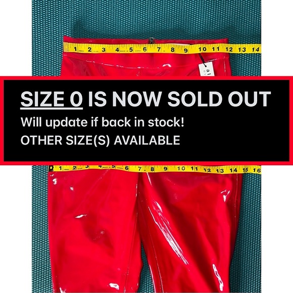 Alice + Olivia Maddox Red Vegan Leather Legging Pant - Picture 7 of 15